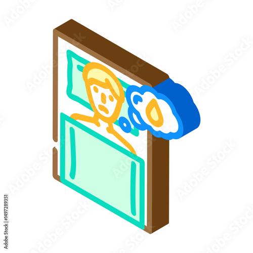 nocturia urology isometric icon vector illustration