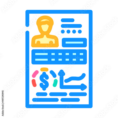 personalized financial health score color icon vector illustration