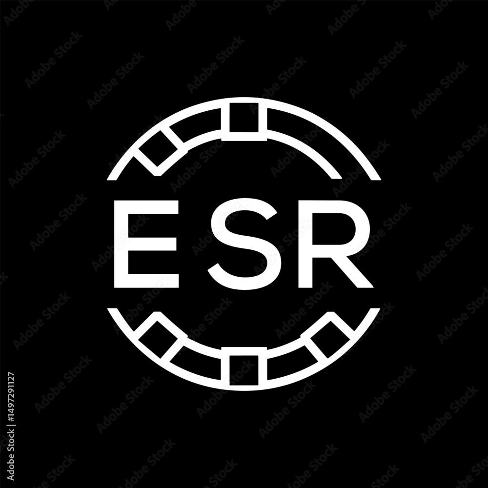 Obraz premium ESR Minimalist ESR Logo Design on Black Background – ESR Later Logo, Modern Circular Branding Concept 