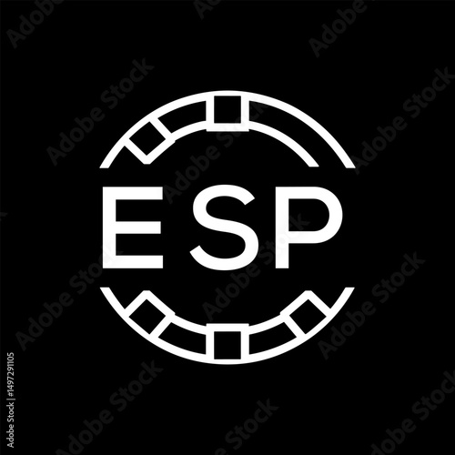 ESP Minimalist ESP  Logo Design on Black Background – ESP Later Logo, Modern Circular Branding Concept
