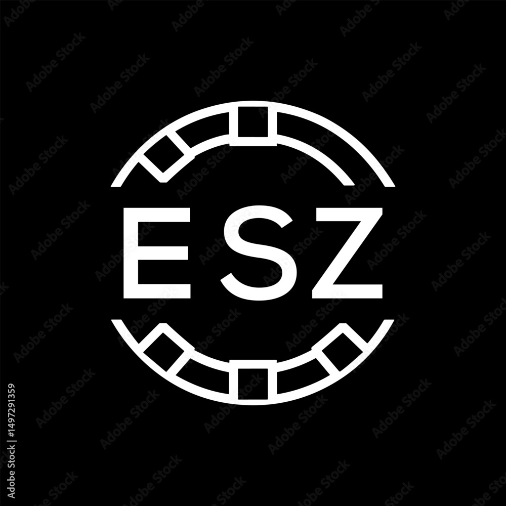 Obraz premium ESZ Minimalist ESZ Logo Design on Black Background – ESZ Later Logo, Modern Circular Branding Concept 
