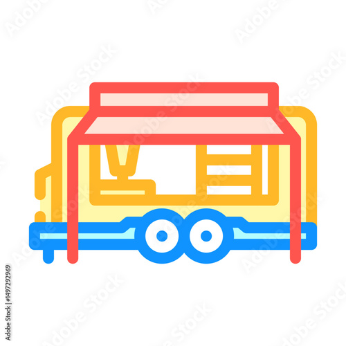 food truck shop color icon vector illustration
