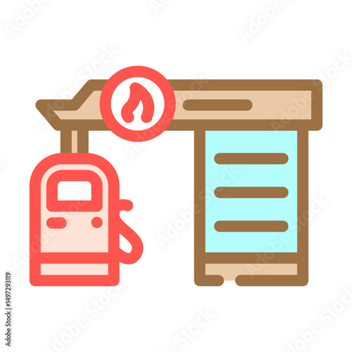 gas station shop color icon vector illustration