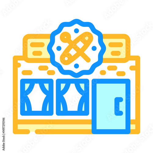 haberdashery shop color icon vector illustration