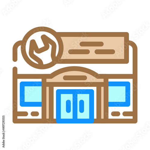 hardware shop shop color icon vector illustration