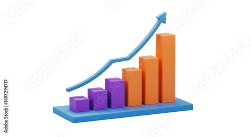 Free Download Growth chart with arrow isolated on white background - GFXLoad