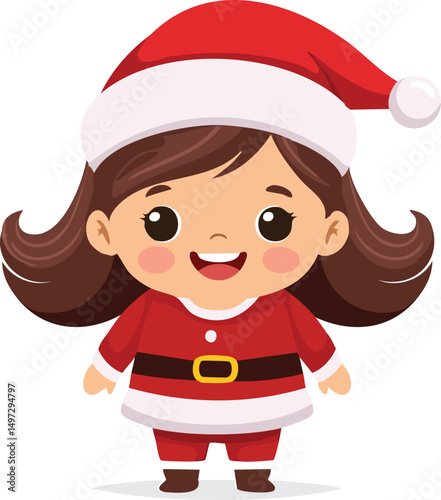 little girl in santa hat