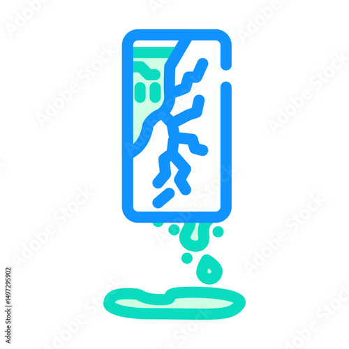 toxic chemicals leaking from e waste pollution color icon vector illustration