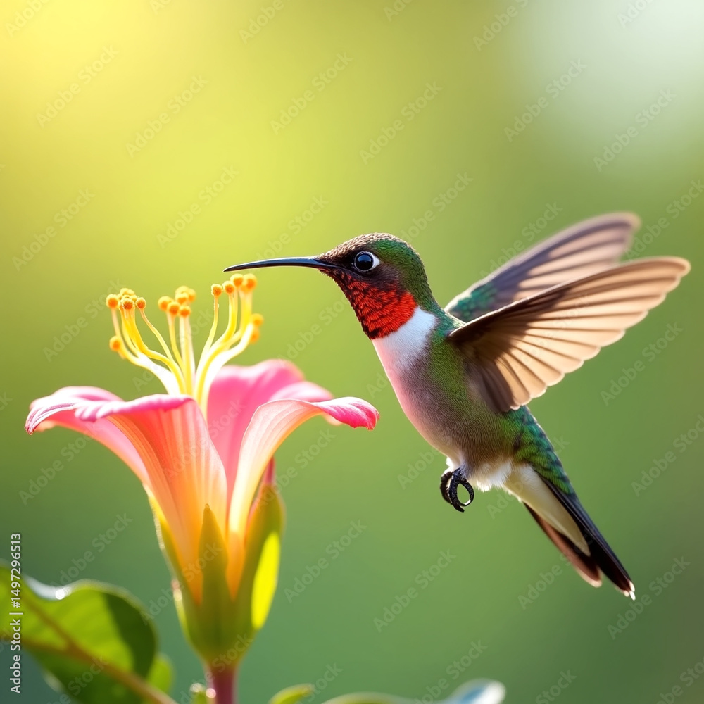 Fototapeta premium hummingbird on flower