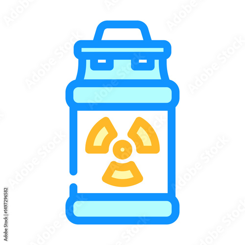 waste barrels radioactive pollution color icon vector illustration