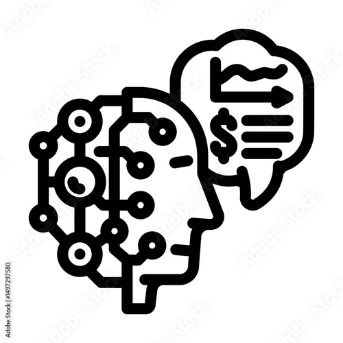ai powered financial advisor fintech line icon vector illustration