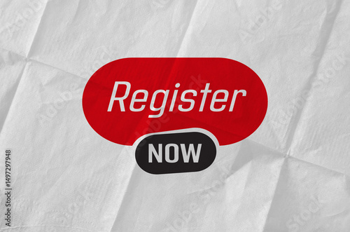 register now text information sign	