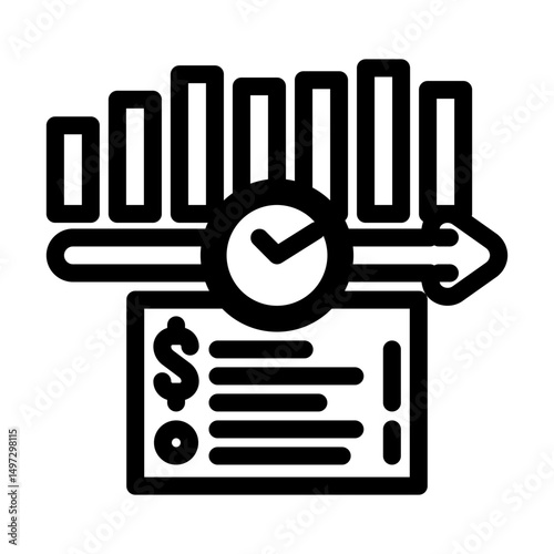 real time spending insights fintech line icon vector illustration