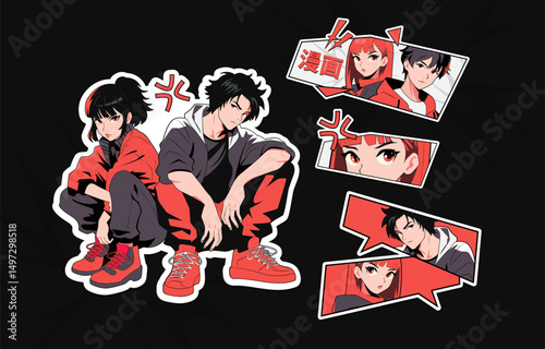 Japanese Anime and Manga Characters Stickers