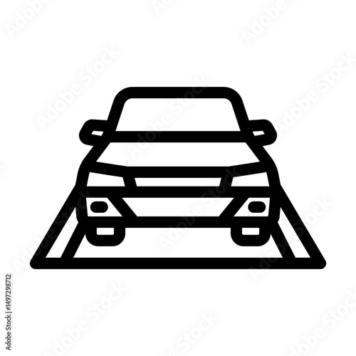 car highway road line icon vector illustration