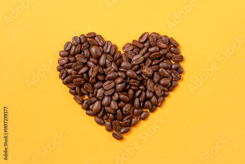 heart of coffee beans