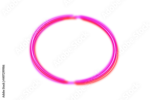 colorful neon ring frame light effect