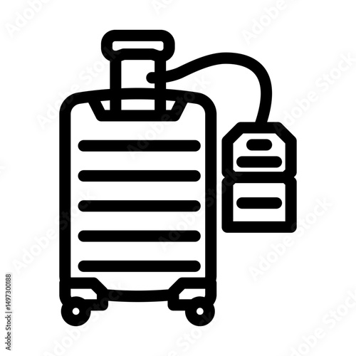 baggage claim hospitality hotel line icon vector illustration