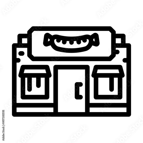 delicatessen shop line icon vector illustration