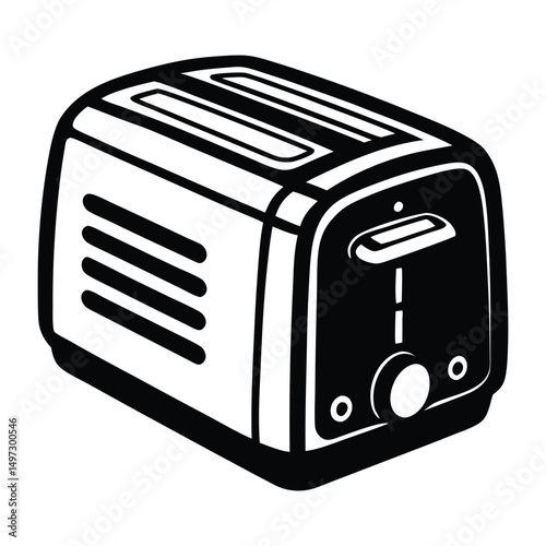 Toaster silhouette isolated on white background
