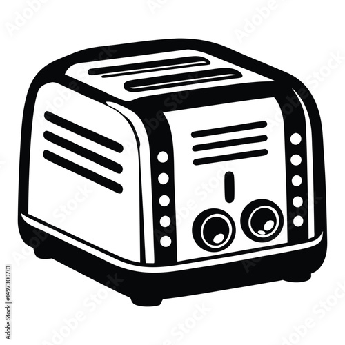 Toaster silhouette isolated on white background