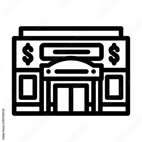 dollar store shop line icon vector illustration