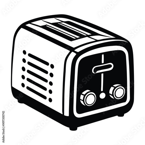 Toaster silhouette isolated on white background