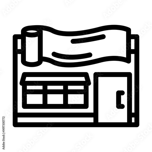 drapery shop line icon vector illustration
