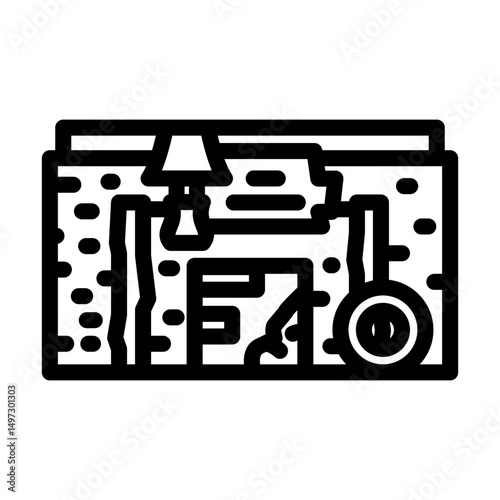 junk shop shop line icon vector illustration