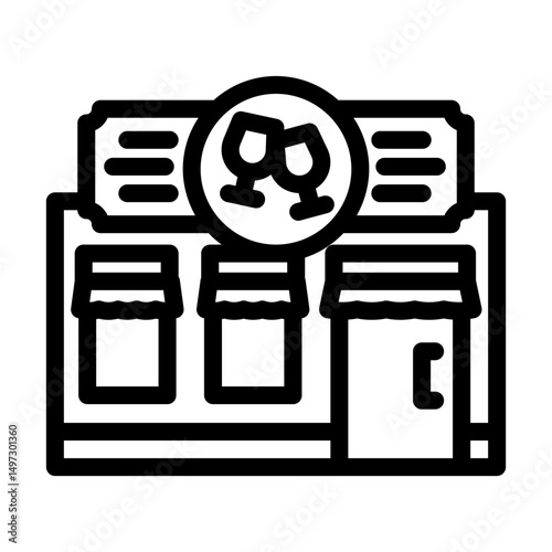 liquor store shop line icon vector illustration