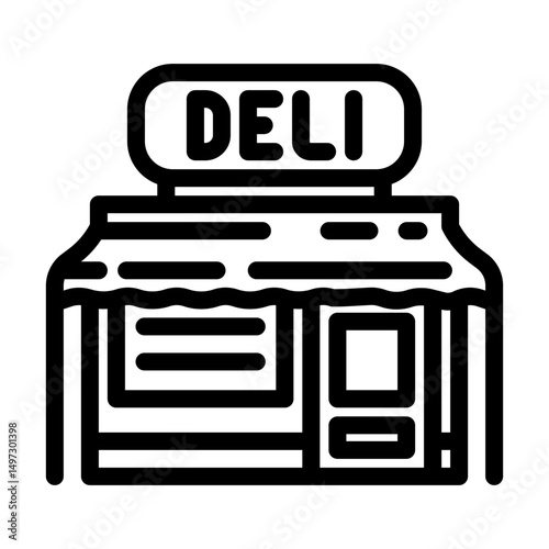 minimart shop line icon vector illustration