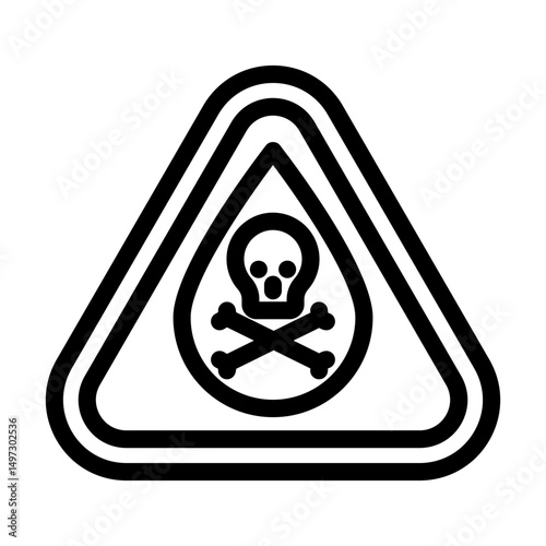 warning near contaminated water chemical pollution line icon vector illustration
