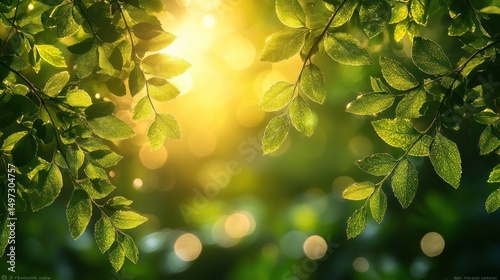 Sunlit Green Leaves: A Serene Nature Photography