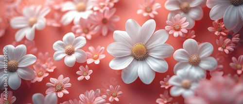 Floral Delight: A Symphony of Pink and White Daisies