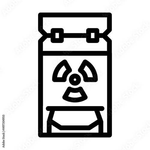 radiation hazardous container radioactive pollution line icon vector illustration