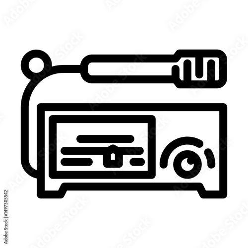 geiger counter measuring radiation levels line icon vector illustration