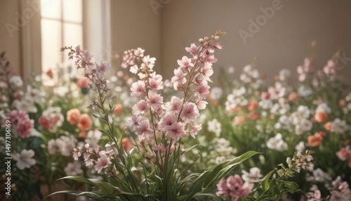 Wallpaper Mural Soft, diffused light illuminates a gently blurred floral scene ,  sun flare,  soft focus Torontodigital.ca