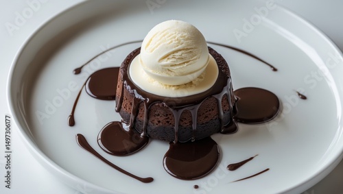 Cake and ice cream separated