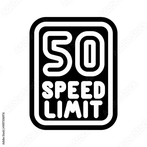 speed limit highway road glyph icon vector illustration