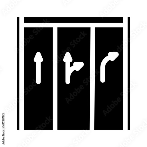 road markings highway glyph icon vector illustration