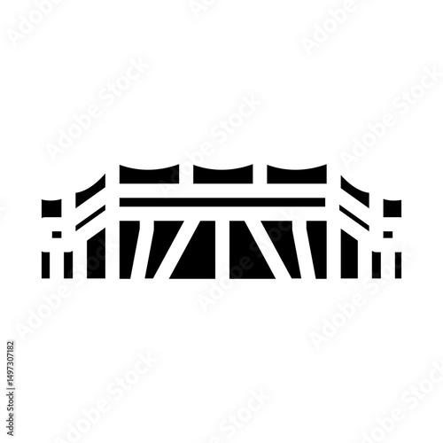 pedestrian bridge highway road glyph icon vector illustration