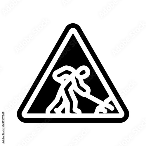roadworks highway road glyph icon vector illustration