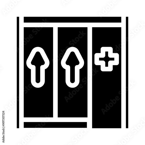 emergency lane highway road glyph icon vector illustration
