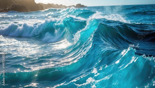 Fototapeta Naklejka Na Ścianę i Meble -  Waves in the blue ocean