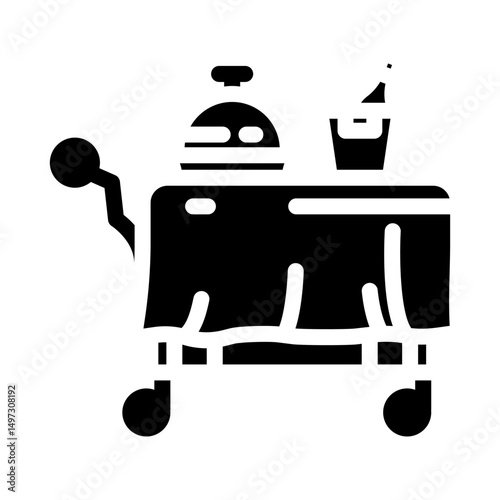 room service hospitality hotel glyph icon vector illustration