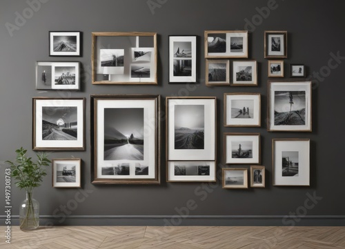 Wallpaper Mural Gallery wall mockup; customizable photo frames, various styles & sizes,  home staging,  wall decor Torontodigital.ca