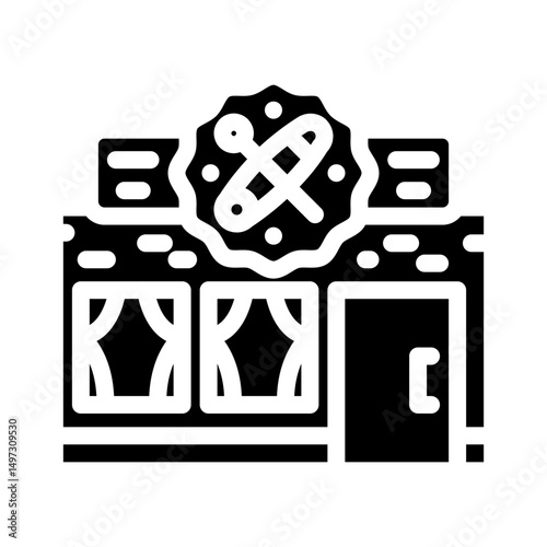 haberdashery shop glyph icon vector illustration