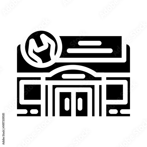 hardware shop shop glyph icon vector illustration