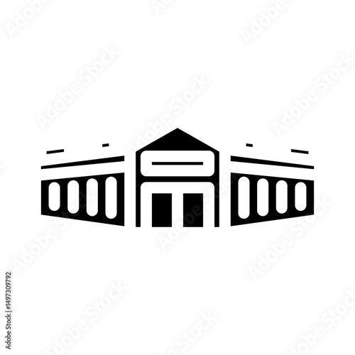 megastore shop glyph icon vector illustration