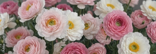 Wallpaper Mural Delicate pink & white ranunculus blossoms, vibrant spring petals , photography, ranunculus flower, pink Torontodigital.ca